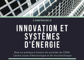 Conférence: Innovation et systèmes d'énergie