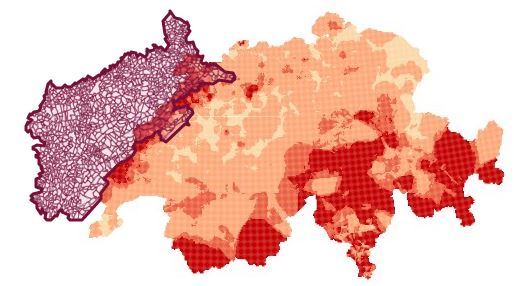 Carte suisse du Radon (source: jurad-bat.net)